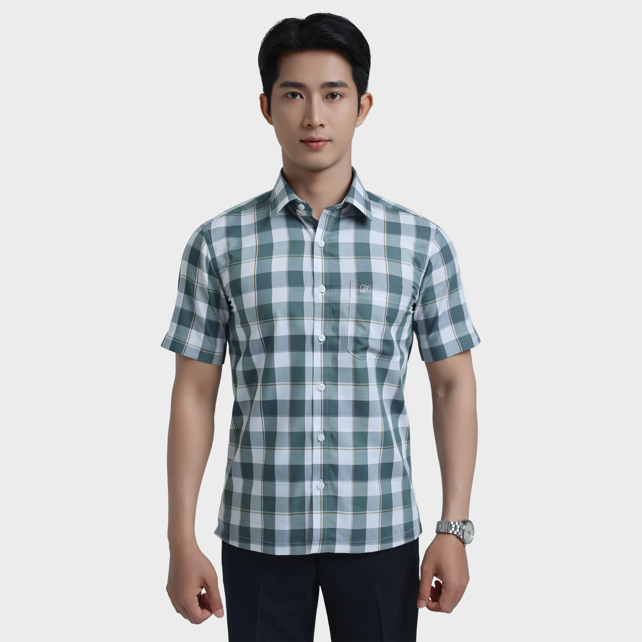  Áo sơ mi nam ngắn tay cao cấp BELLUNI vải sợi tre - ABN.PBL.BE 346 