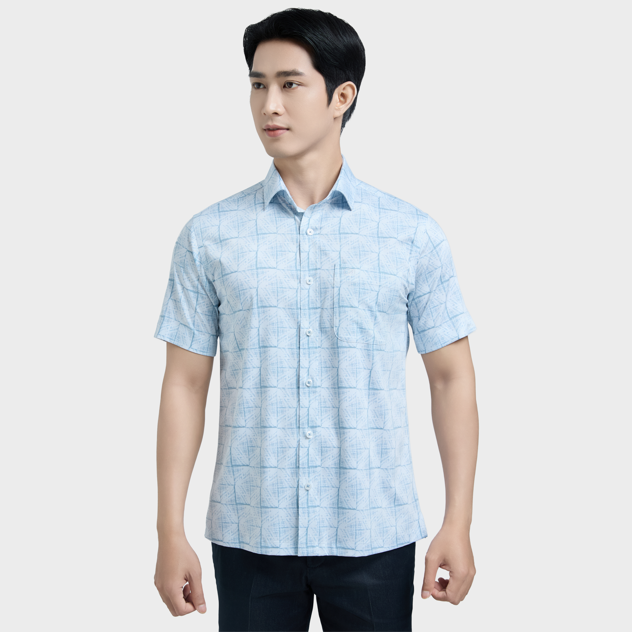  Áo sơ mi nam ngắn tay cao cấp BELLUNI vải sợi tre - ABN.BPS.BE 331 