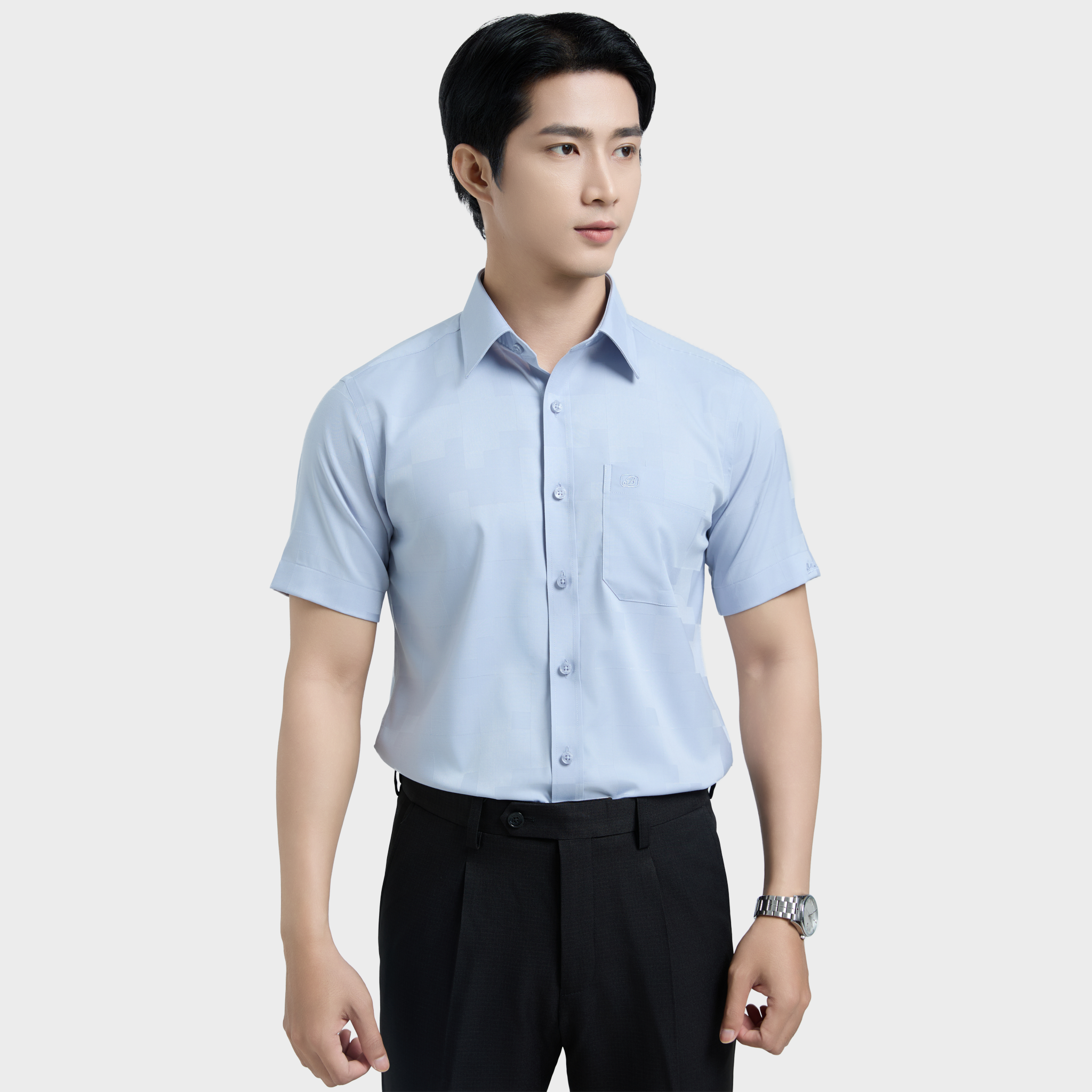  Áo sơ mi nam ngắn tay cao cấp BELLUNI - ABN.MMS.BE 314 