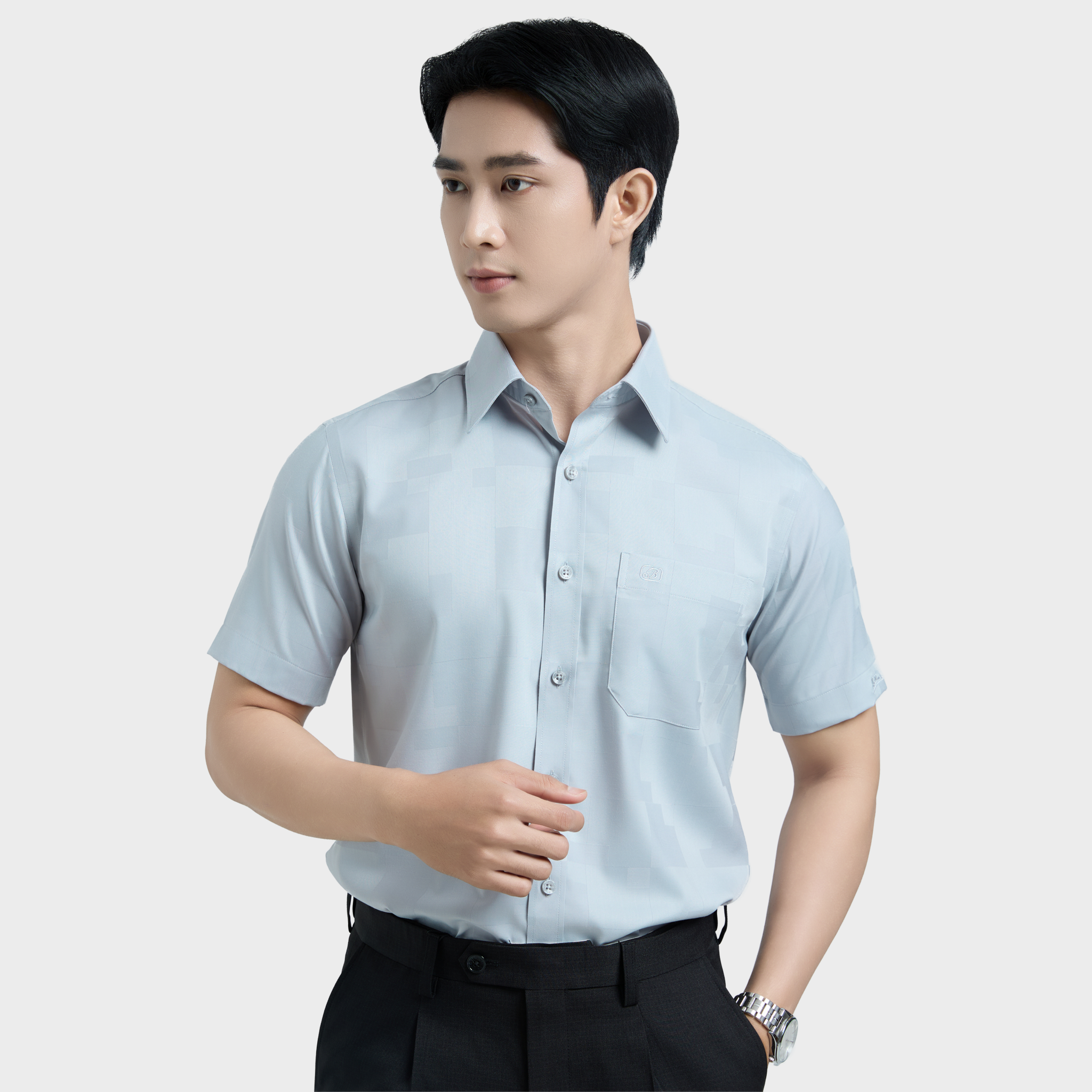  Áo sơ mi nam ngắn tay cao cấp BELLUNI - ABN.MMS.BE 314 