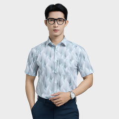  Áo sơ mi nam ngắn tay BELLUNI vải sợi sồi cao cấp - ABN.PMS.BE 338 