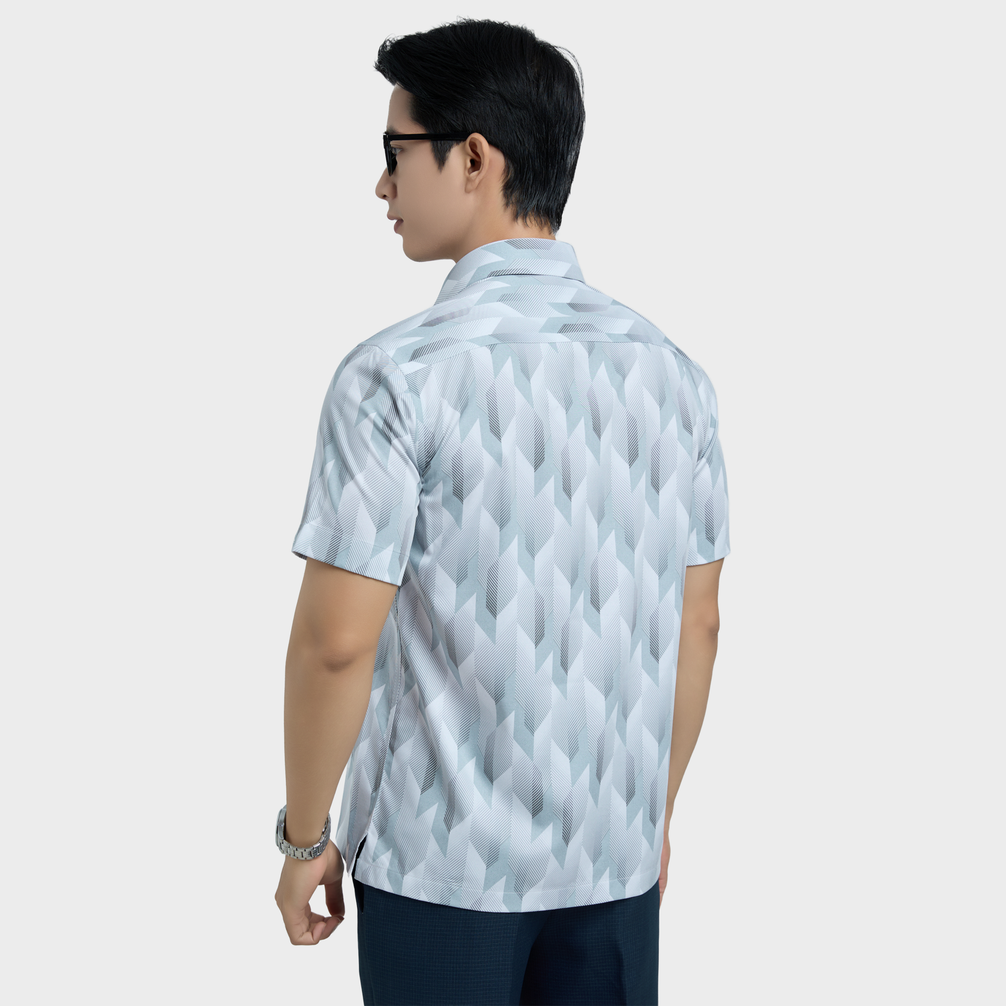  Áo sơ mi nam ngắn tay BELLUNI vải sợi sồi cao cấp - ABN.PMS.BE 338 