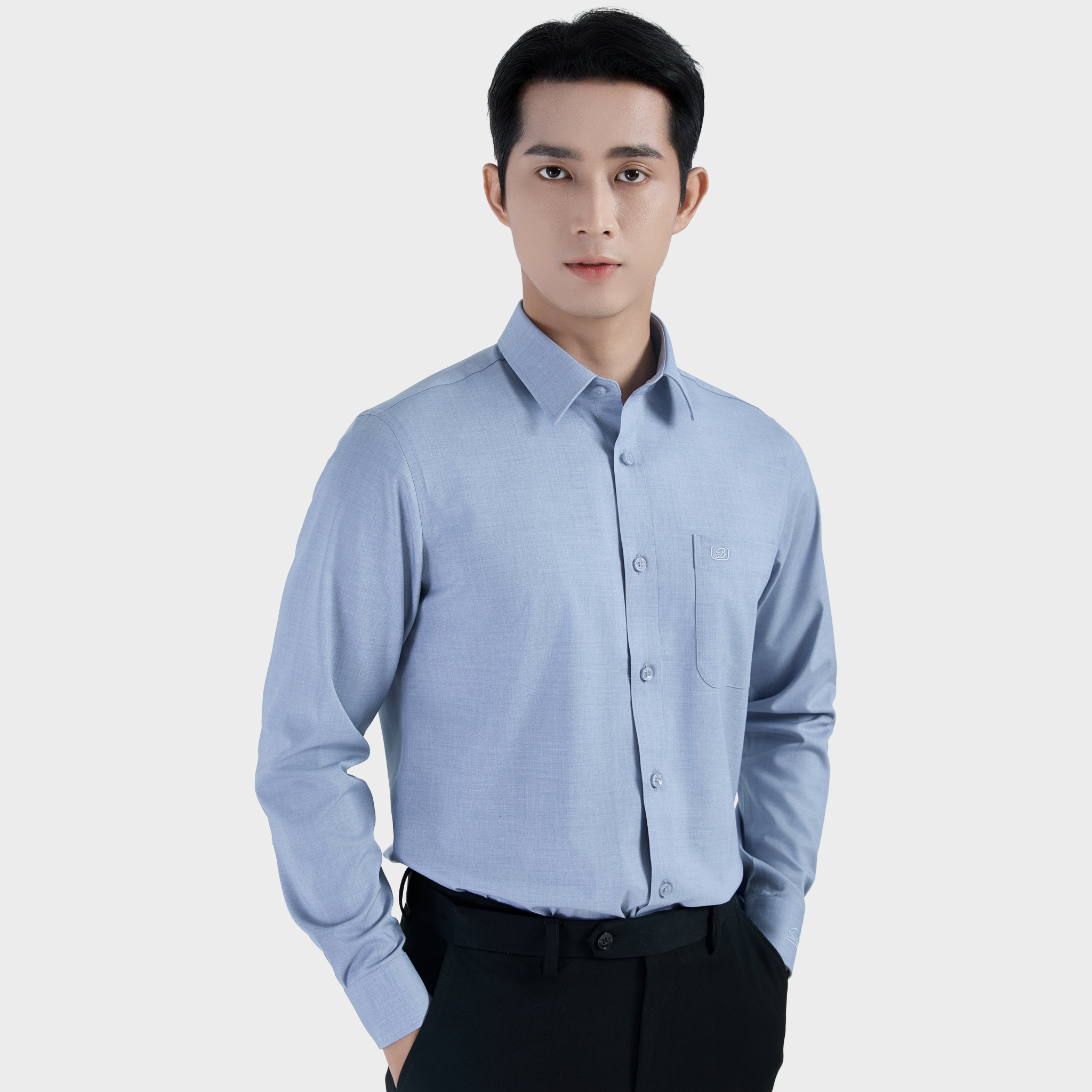  Áo sơ mi nam dài tay BELLUNI vải sợi sồi thoải mái thanh lịch - ABD.PML.BE 222 