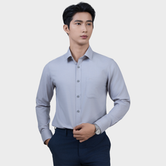  Áo Sơ Mi Nam Dài Tay - Sơ Mi Nam Cao Cấp Belluni Vân Xước, Co Giãn Tốt, Kháng Khuẩn ABD.PMS.BE 239 