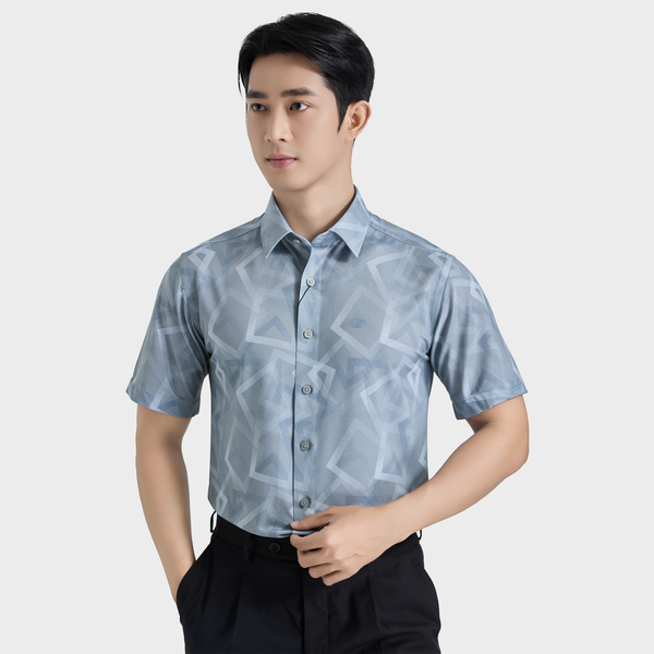  Áo Sơ Mi Nam Ngắn Tay Belluni Họa Tiết Cao Cấp Sang Trọng Lịch Lãm - ABN.PS.BE 345 