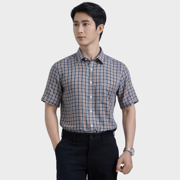  Áo sơ mi nam ngắn tay BELLUNI vải sợi sồi thoải mái thanh lịch - ABN.PM.BE 361 