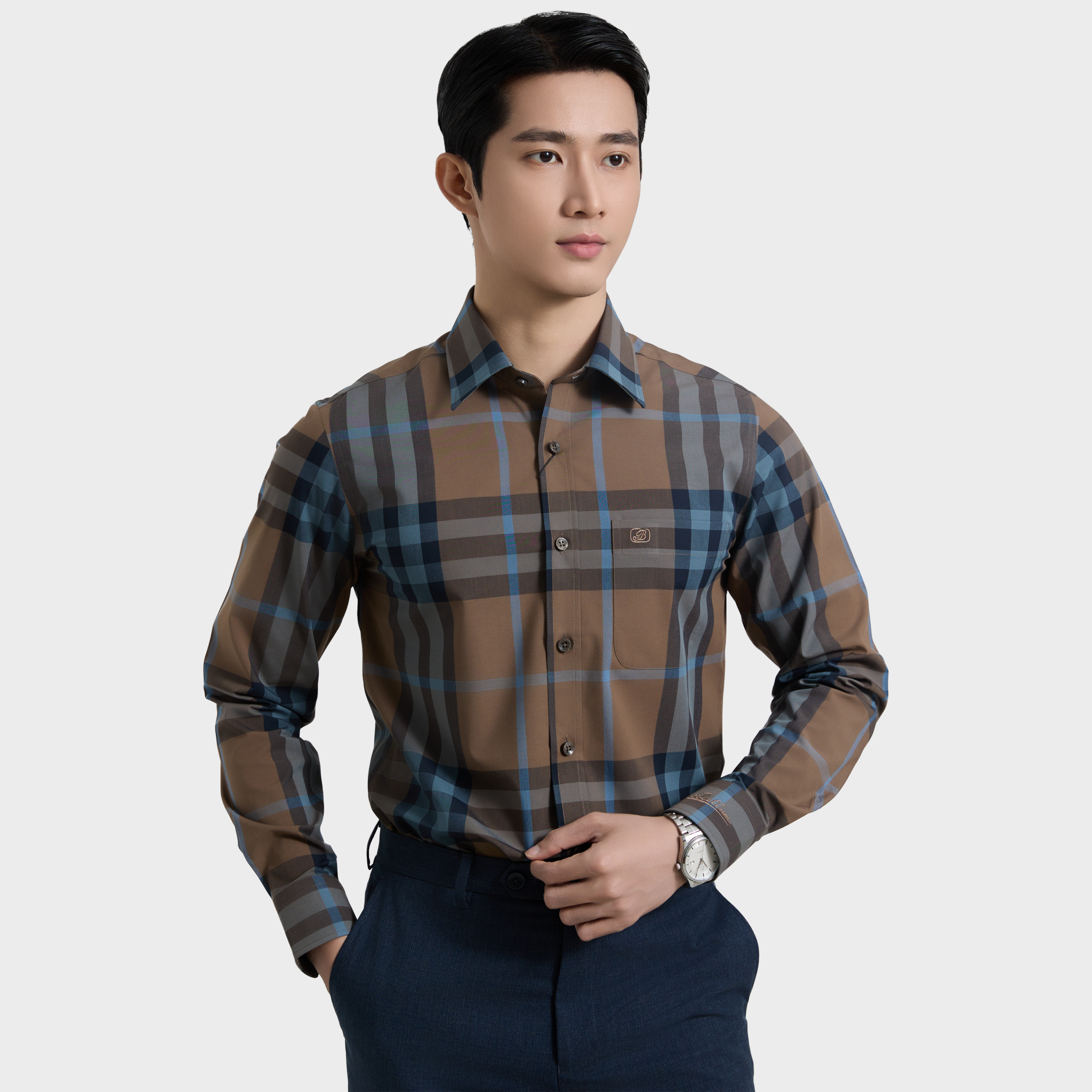  Áo sơ mi nam dài tay cao cấp BELLUNI vải sợi tre  ABD.BPS.BE 230 