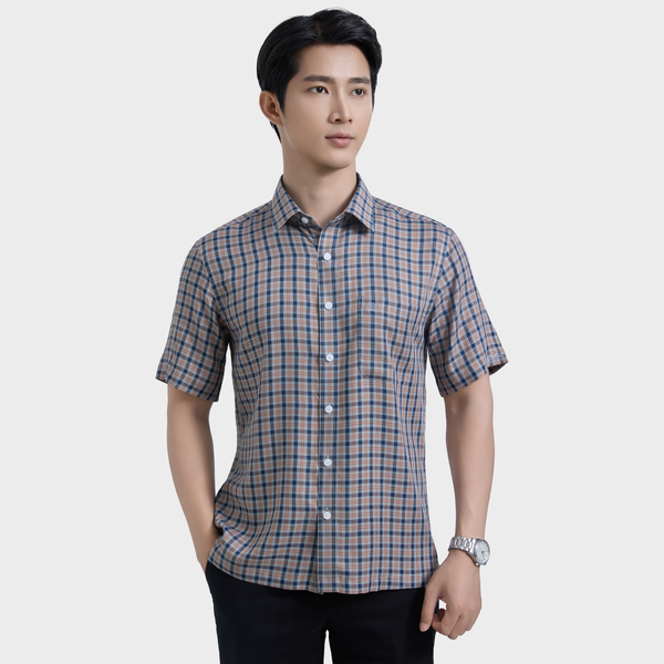  Áo sơ mi nam ngắn tay BELLUNI vải sợi sồi thoải mái thanh lịch - ABN.PM.BE 361 