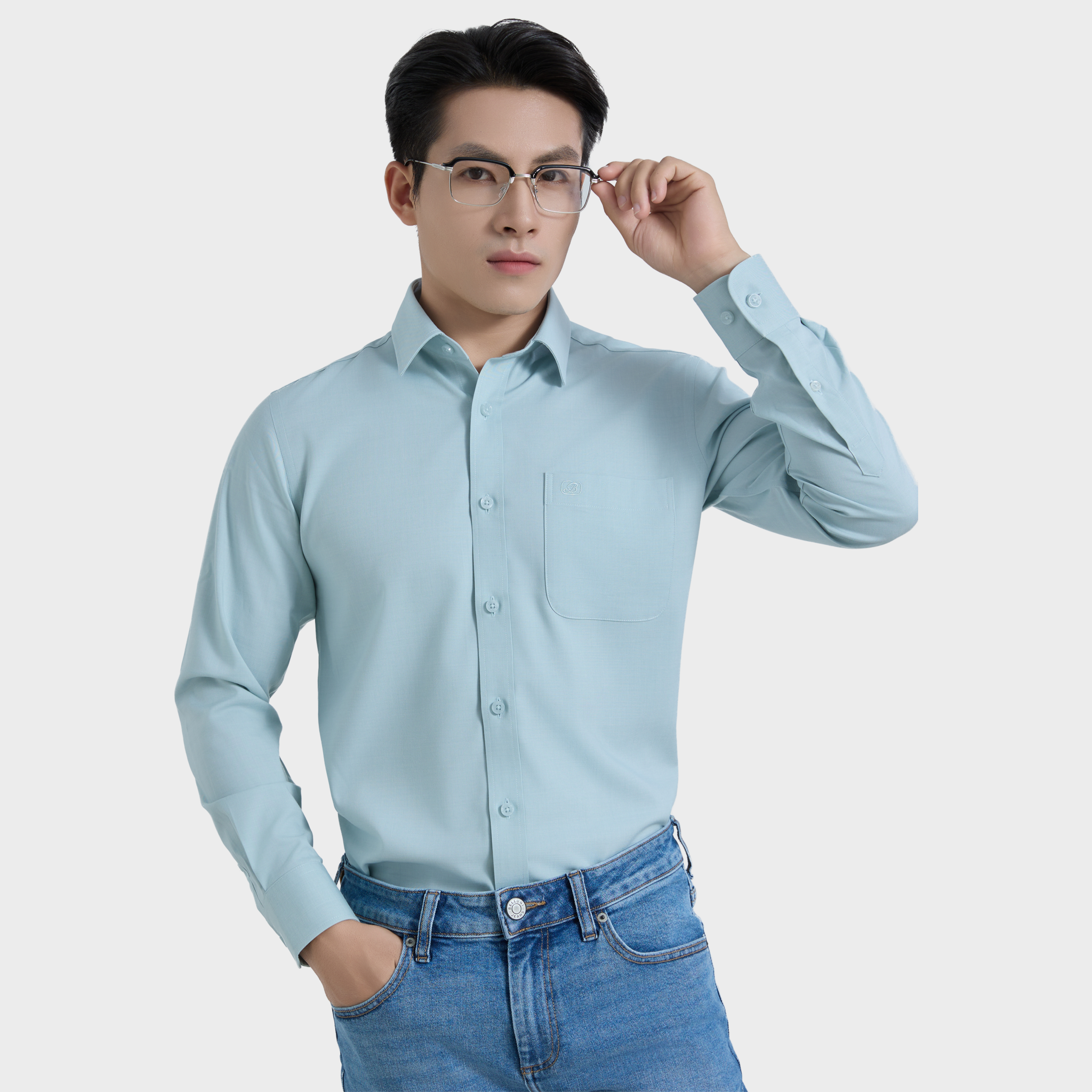  Áo Sơ Mi Nam Dài Tay - Sơ Mi Nam Cao Cấp Belluni Vân Xước, Co Giãn Tốt, Kháng Khuẩn ABD.PMS.BE 239 