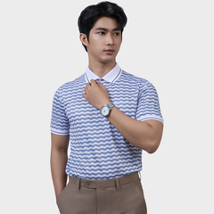  Áo Polo Nam Vải Sợi Tre Bo Cổ Dệt Sọc Thoáng Khí  – AT.BP.BE 118 