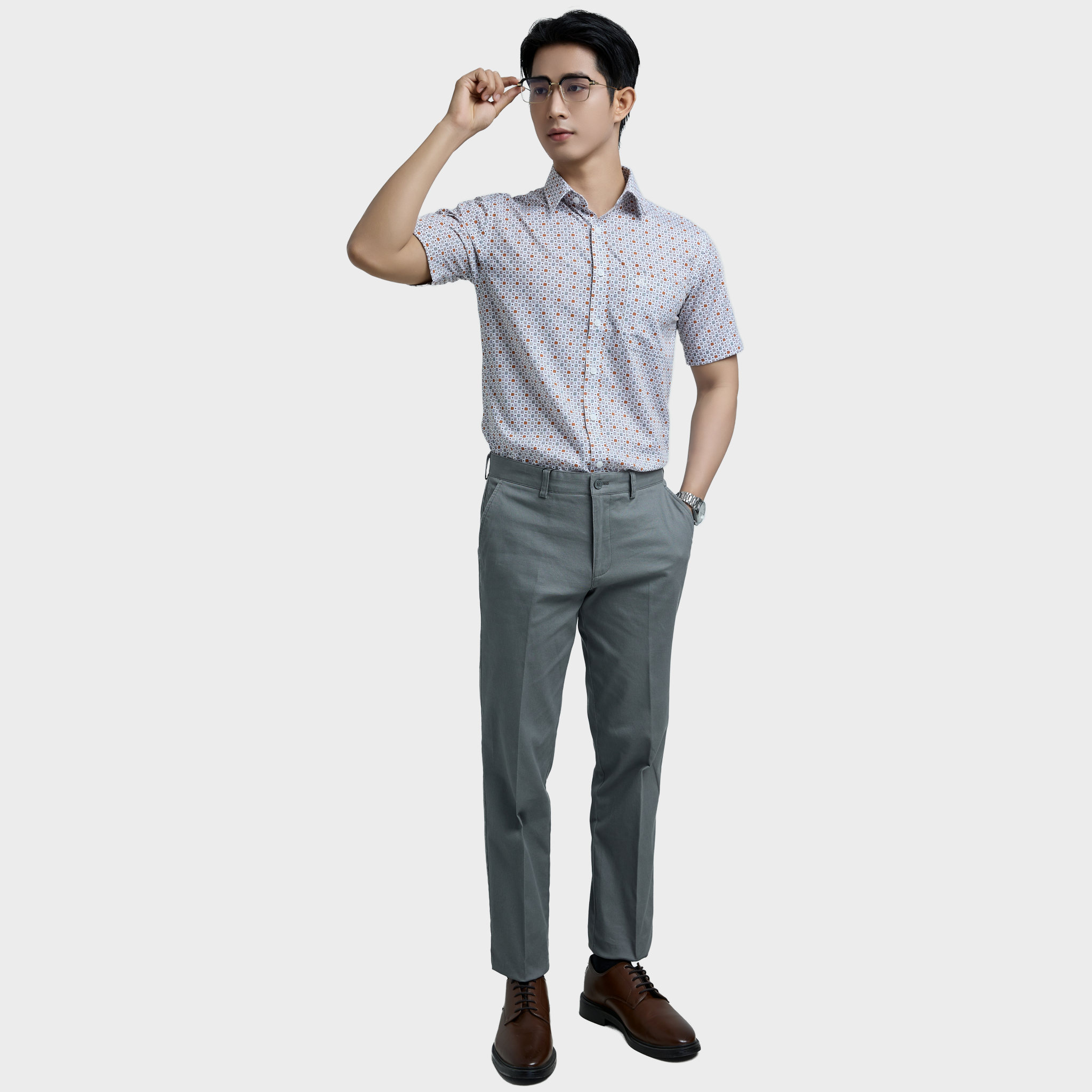  Áo sơ mi nam ngắn tay BELLUNI vải sợi sồi cao cấp - ABN.PMS.BE 339 