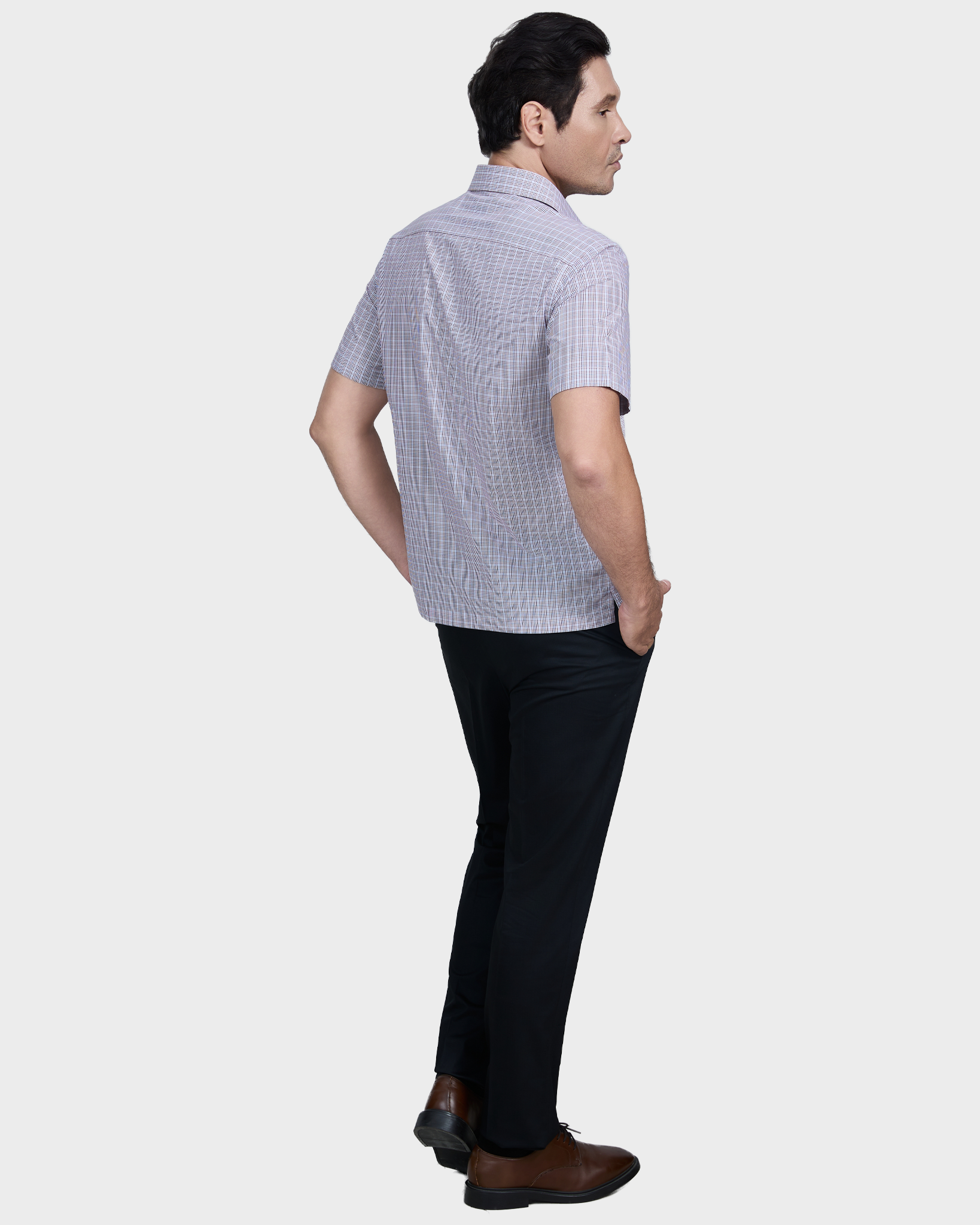  Áo Sơ Mi Nam Tay Ngắn Vải Sợi Sồi Caro Xanh Đỏ Co Giãn Cá Tính – ABN.PMS.BE.377 