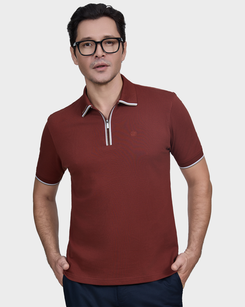  Áo Polo Nam Ngắn Tay Belluni Cotton Phối Polyester Trụ Cổ Khóa Kéo - AT.CP.BE 116 