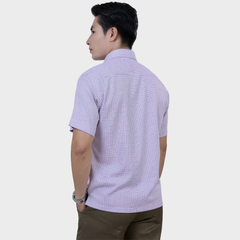  Áo Sơ Mi Caro Nam Ngắn Tay Vải Sợi Sồi, Co Giãn Thoải Mái – ABN.PMS.BE 376 