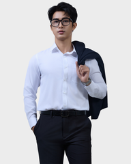  Áo Sơ Mi Nam Trắng Basic Dài Tay Cao Cấp Chống Nhăn Kháng UV - ABD.CR.BE 265 