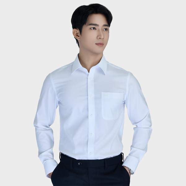  Áo Sơ Mi Trắng Nam Dài Tay Belluni Vải Sợi Bạc Hà Mềm Mát Thoáng Khí - ABD.PMMS.BE 229 