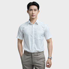  Áo sơ mi nam ngắn tay BELLUNI vải sợi sồi cao cấp - ABN.PMS.BE 336 