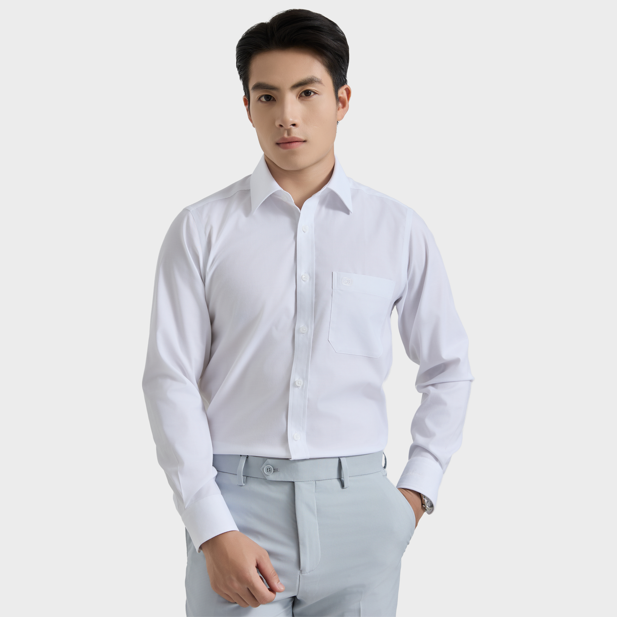  Áo sơ mi nam dài tay sợi bạc hà BELLUNI cao cấp - ABD.PMMS.BE 227 