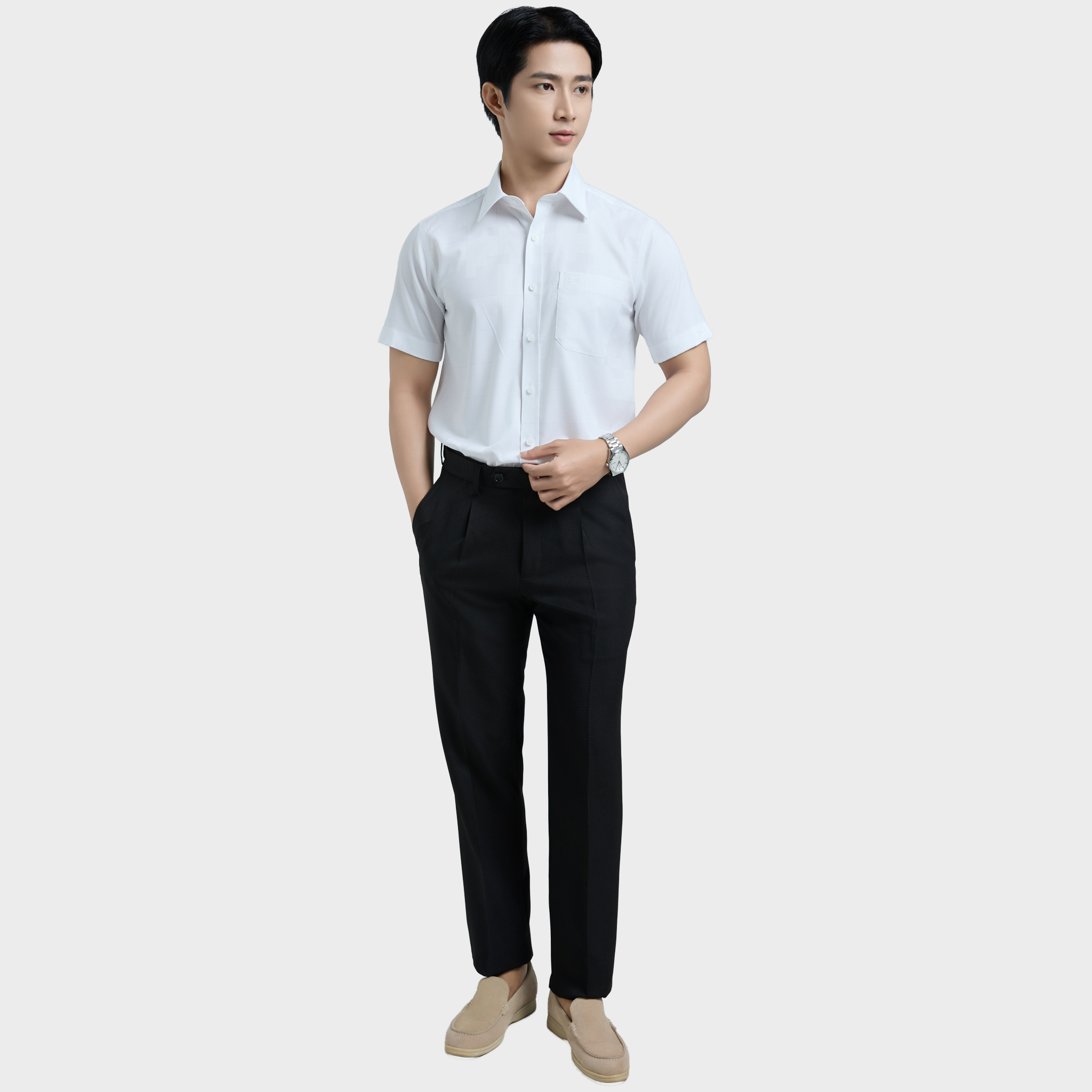  Áo sơ mi nam ngắn tay cao cấp BELLUNI - ABN.MMS.BE 314 