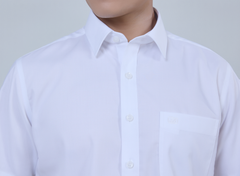  Áo Sơ Mi  Nam Ngắn Tay Trắng Trơn Dệt Twill Mềm Mịn – ABN.PMS.BE 379 