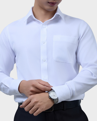  Áo Sơ Mi Nam Trắng Basic Dài Tay Cao Cấp Chống Nhăn Kháng UV - ABD.CR.BE 265 