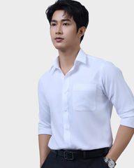  Áo Sơ Mi Nam Trắng Basic Dài Tay Cao Cấp Chống Nhăn Kháng UV - ABD.CR.BE 265 
