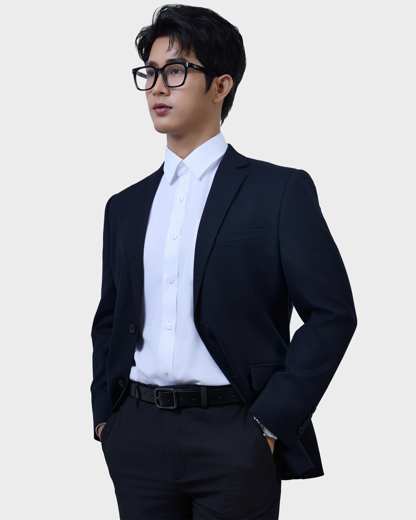  Áo Sơ Mi Nam Trắng Basic Dài Tay Cao Cấp Chống Nhăn Kháng UV - ABD.CR.BE 265 