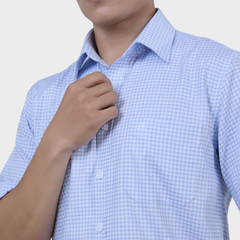  Áo Sơ Mi Caro Nam Ngắn Tay Vải Sợi Sồi, Co Giãn Thoải Mái – ABN.PMS.BE 376 