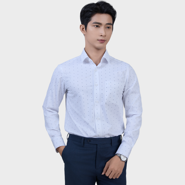  Áo Sơ Mi Chấm Bi Nam Tay Dài Vải Sợi Tre Mềm Mại Chống UV - ABD.BPS.BE 248 
