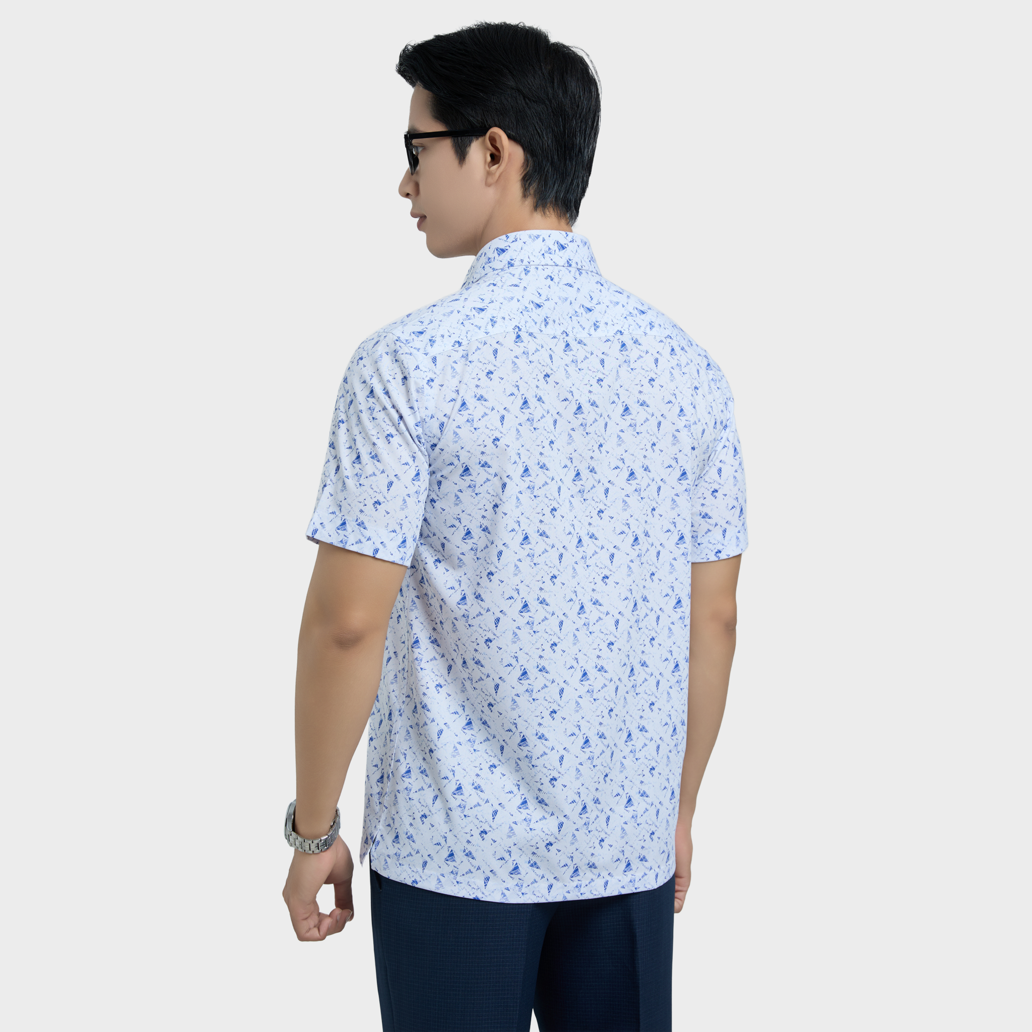  Áo sơ mi nam ngắn tay BELLUNI vải sợi sồi cao cấp - ABN.PMS.BE 337 