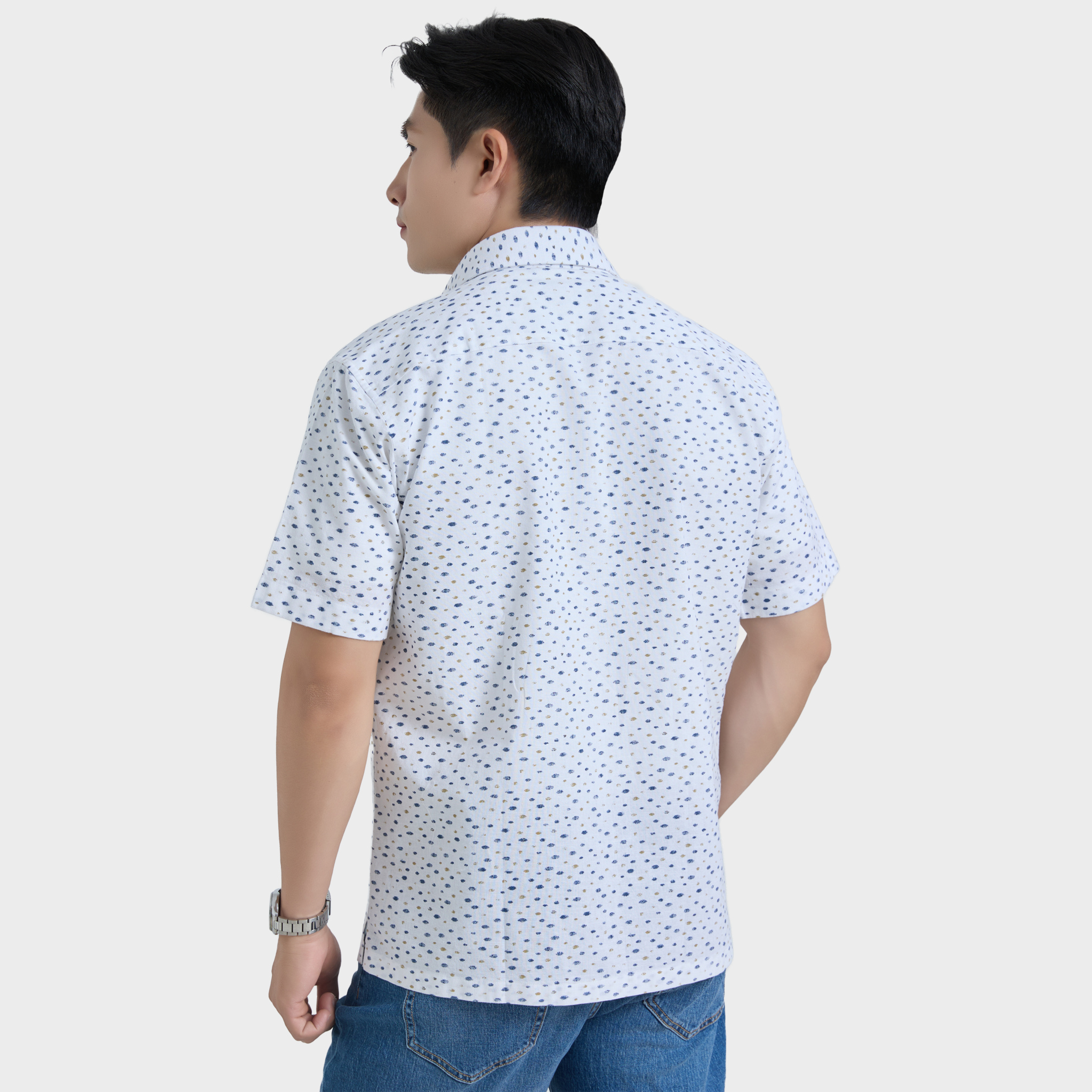  Áo Sơ Mi Nam Linen Cotton Tay Ngắn – Thoáng Mát, Lịch Lãm - ABN.LC.BE 330 