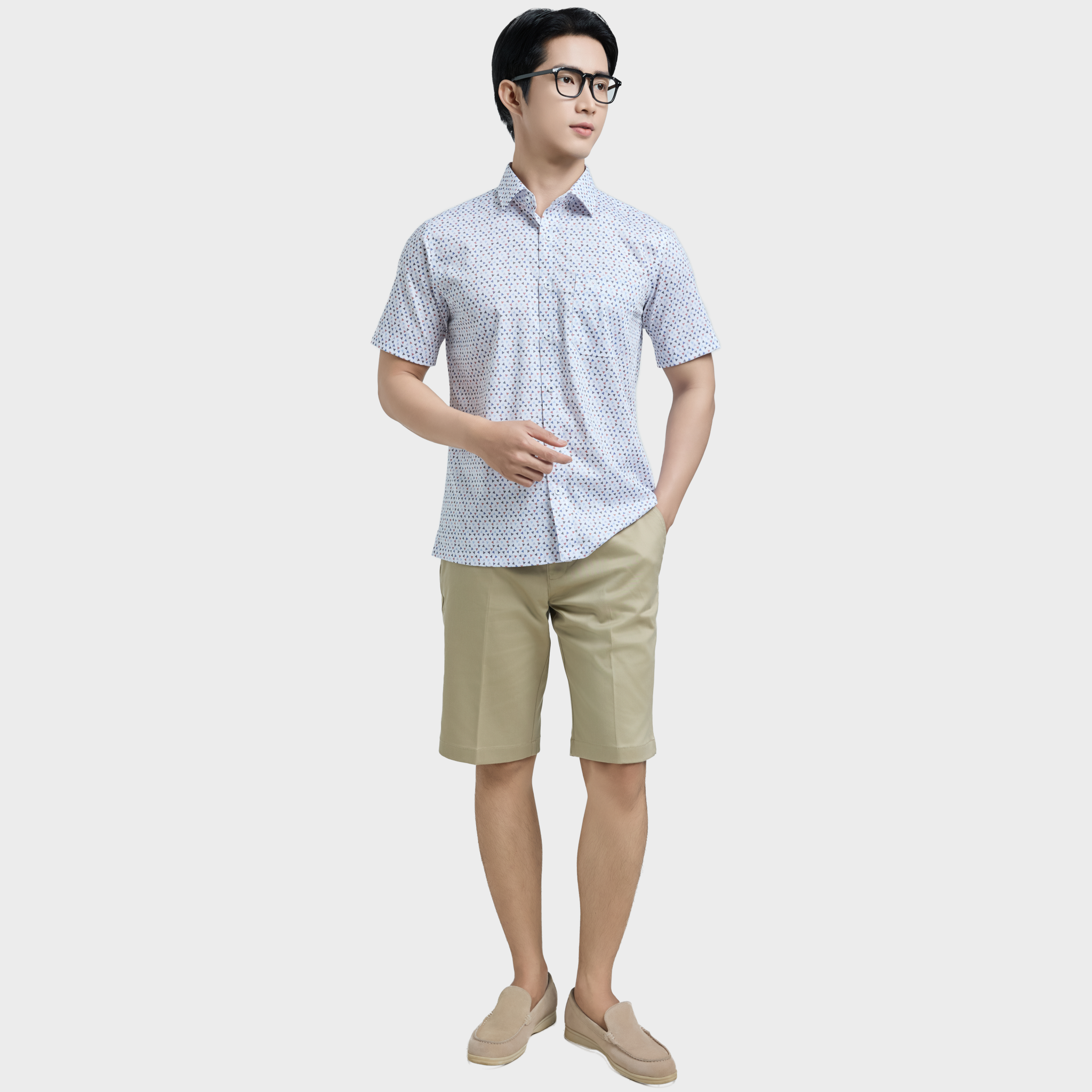  Áo sơ mi nam ngắn tay cao cấp BELLUNI vải sợi tre - ABN.BPS.BE 329 