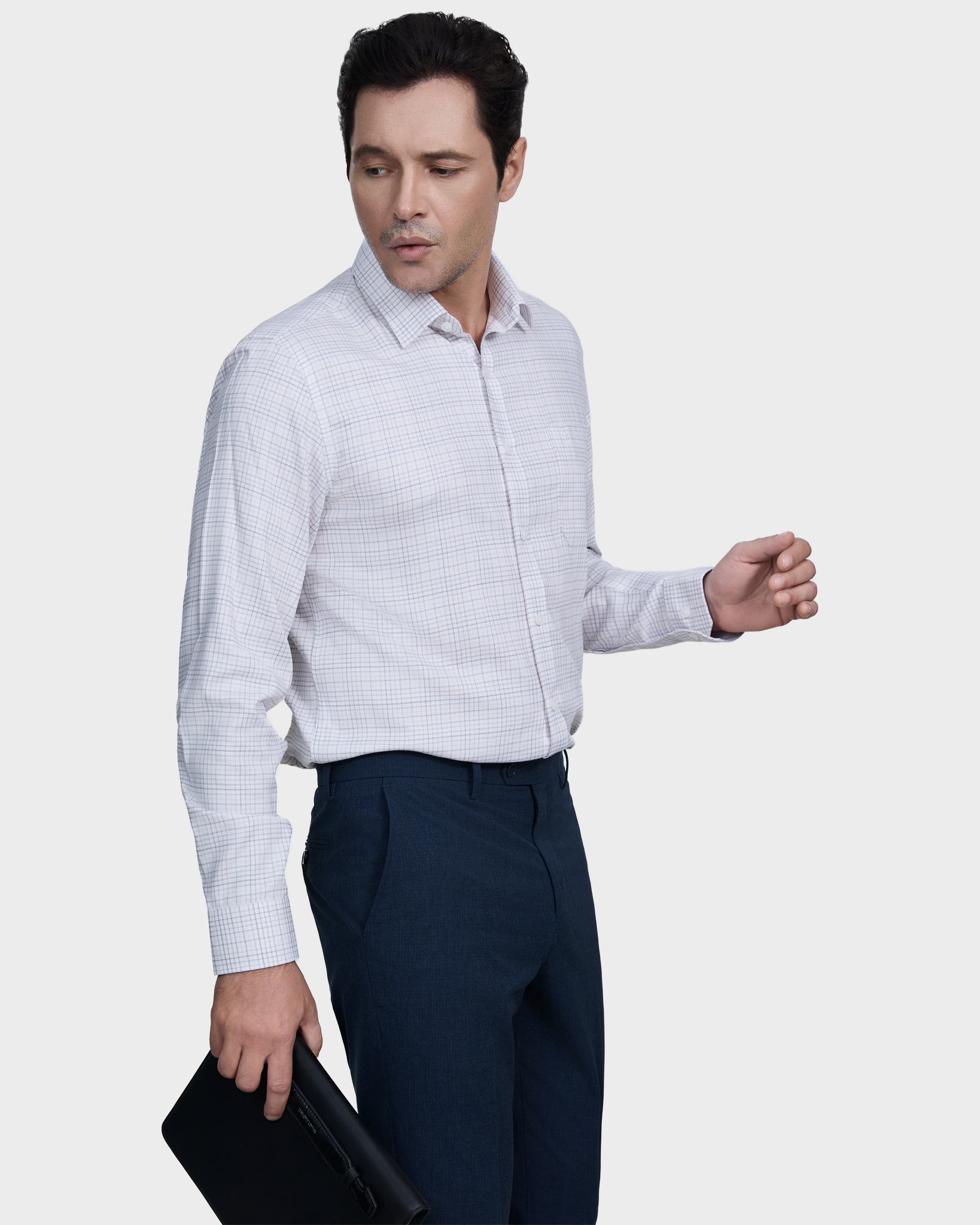  Áo Sơ Mi Nam Dài Tay Vải Sợi Sồi Caro Nhỏ Co Giãn Mềm Mịn – ABD.PMS.BE 247 