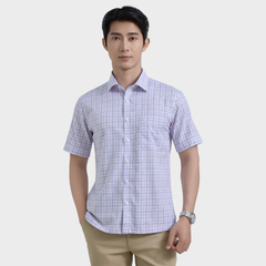  Áo Sơ Mi Caro Xám Nam Tay Ngắn Vải Sợi Sồi Trang Nhã Hiện Đại - ABN.PM.BE 364 