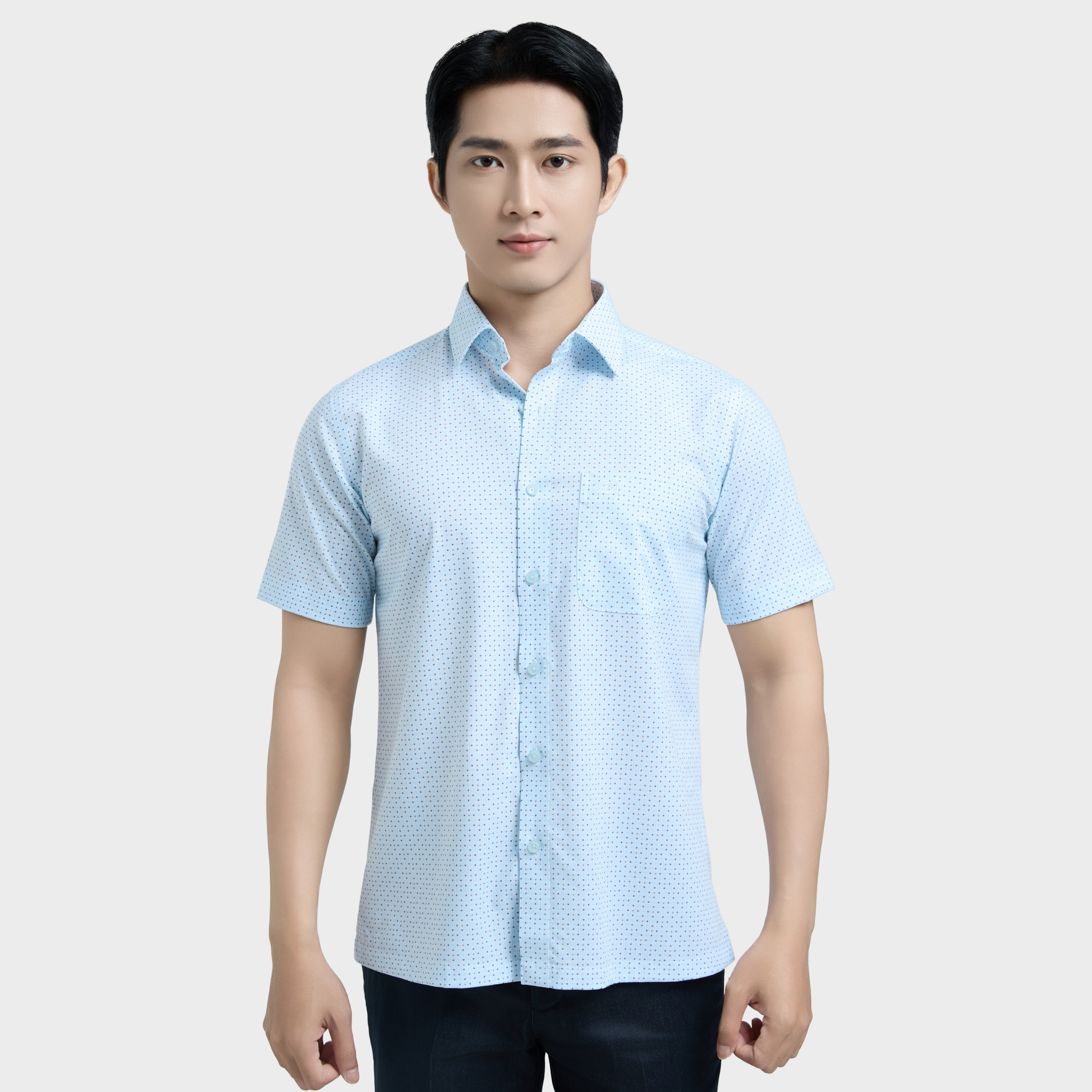  Áo sơ mi nam ngắn tay cao cấp BELLUNI vải sợi tre - ABN.BPS.BE 325 