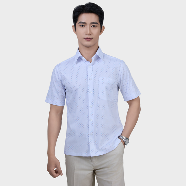  Áo Sơ Mi Chấm Bi Nam Vải Sợi Tre Mềm Mại Chống UV - ABN.BPS.BE 374 