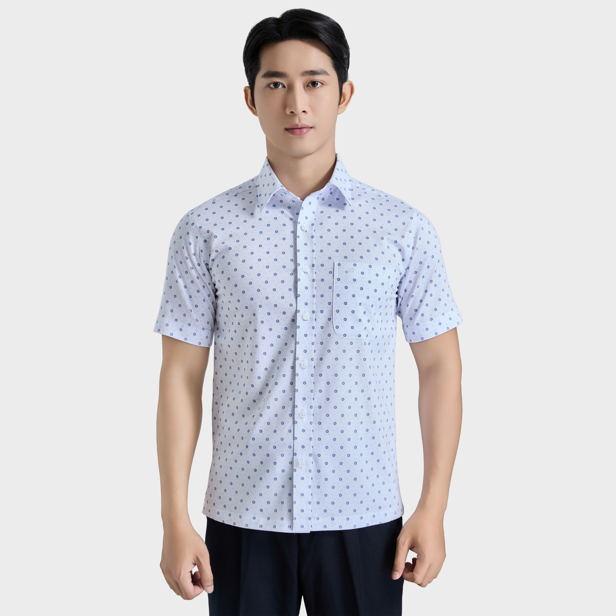  Áo sơ mi nam ngắn tay cao cấp BELLUNI vải sợi tre - ABN.BPS.BE 351 