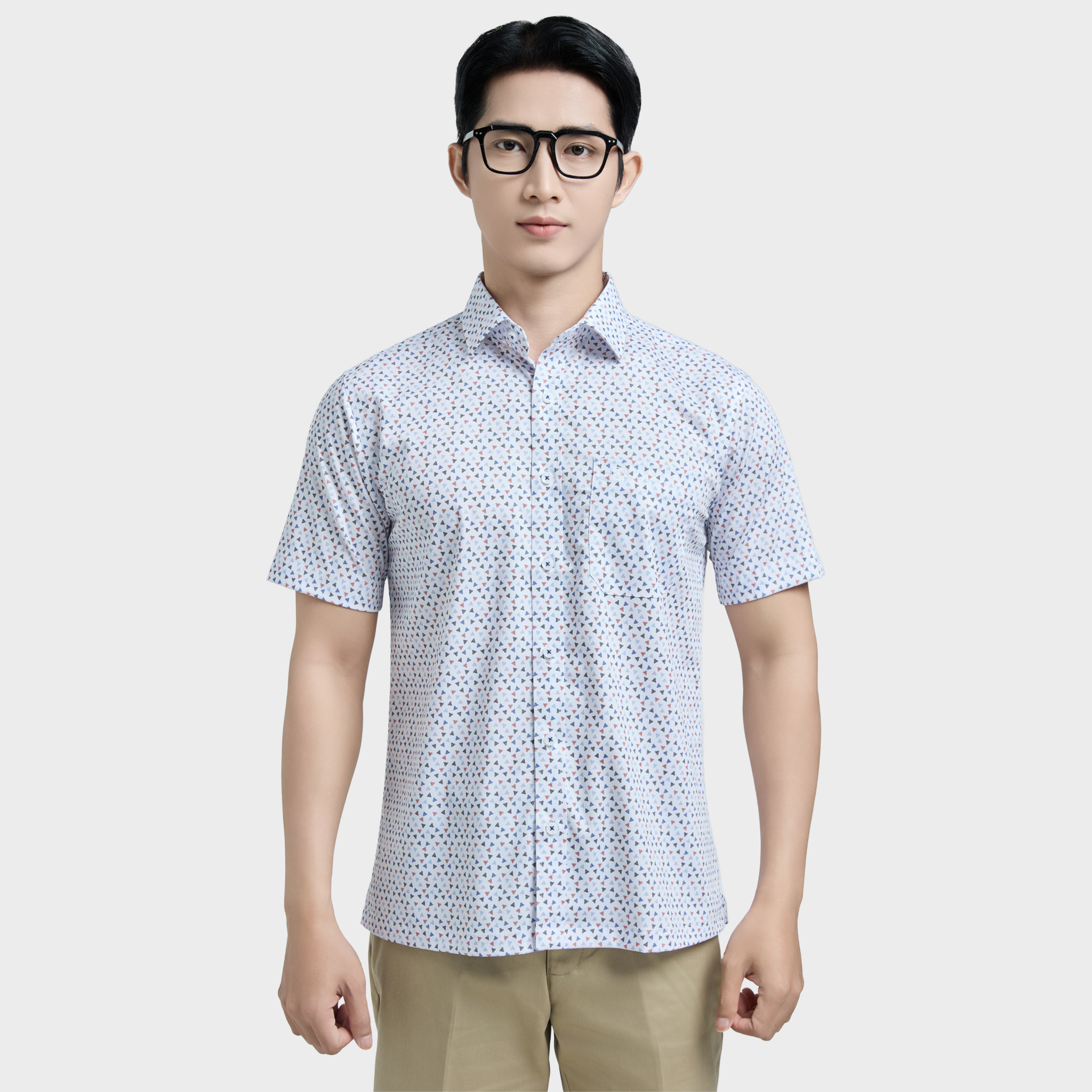  Áo sơ mi nam ngắn tay cao cấp BELLUNI vải sợi tre - ABN.BPS.BE 329 