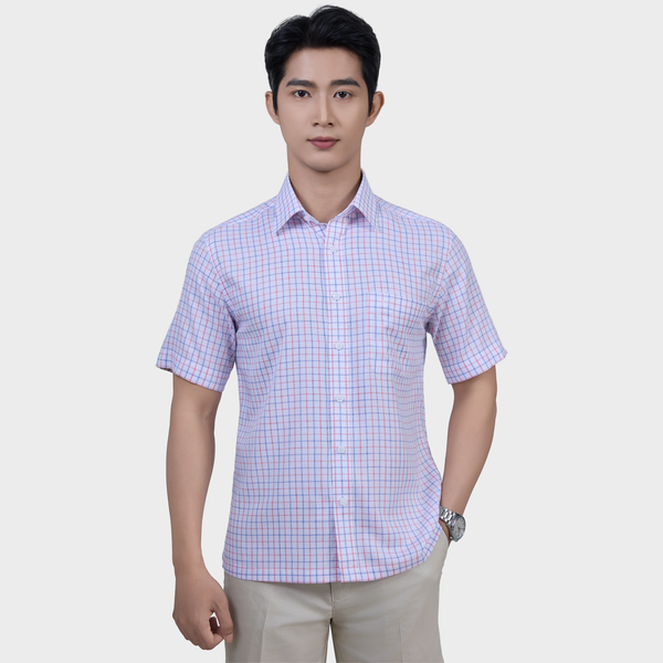  Áo Sơ Mi Caro Nam Ngắn Tay Sợi Sồi – Nhẹ Nhàng, Tinh Tế - ABN.PM.BE 369 