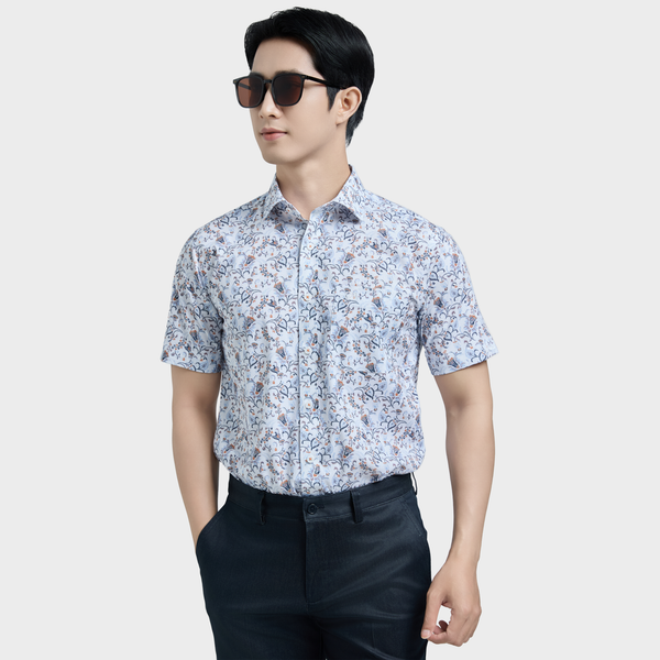  Áo sơ mi nam ngắn tay cao cấp BELLUNI vải sợi tre - ABN.BPS.BE 329 