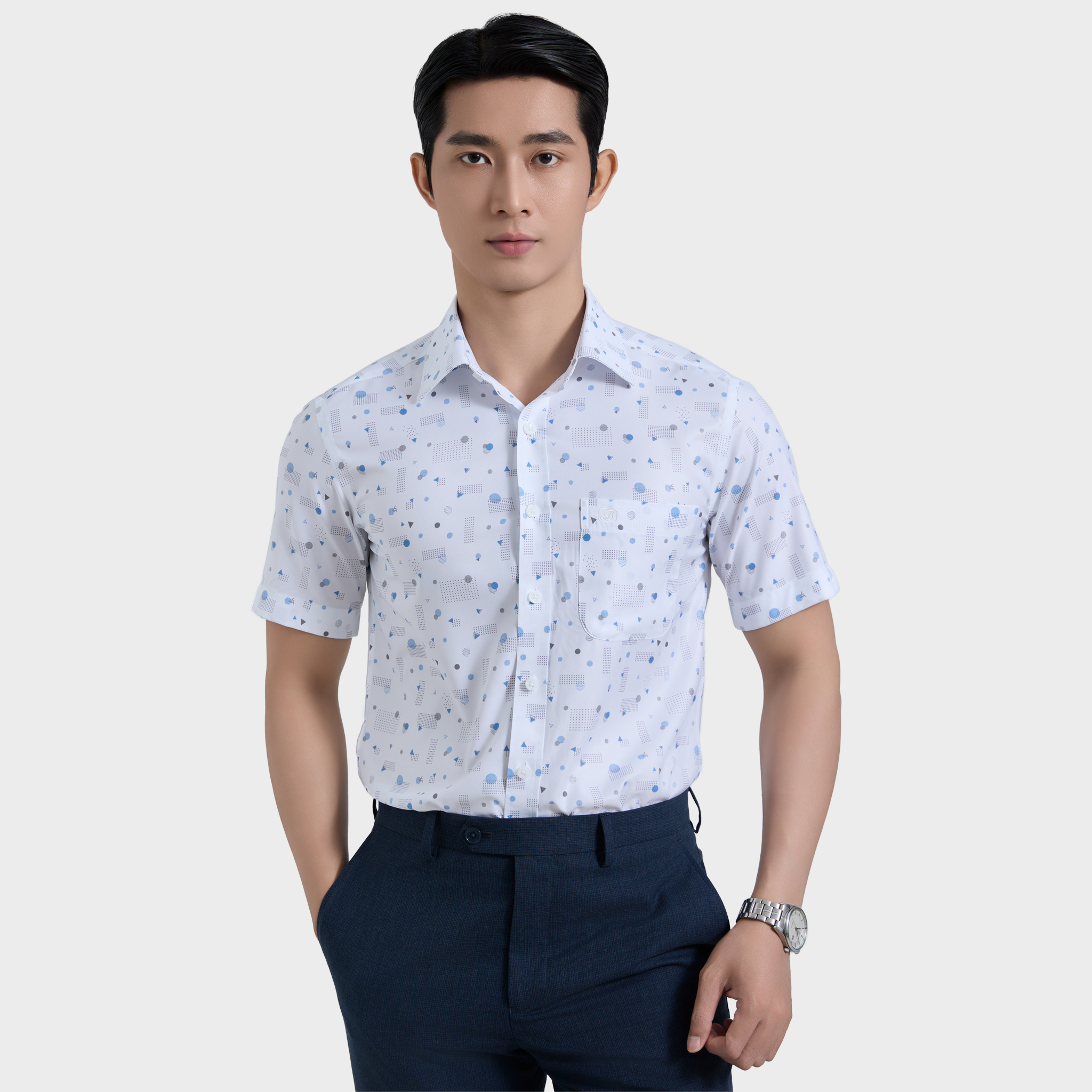  Áo sơ mi nam ngắn tay BELLUNI sợi COFREX thoáng mát nhanh khô - ABN.CR.BE 357 