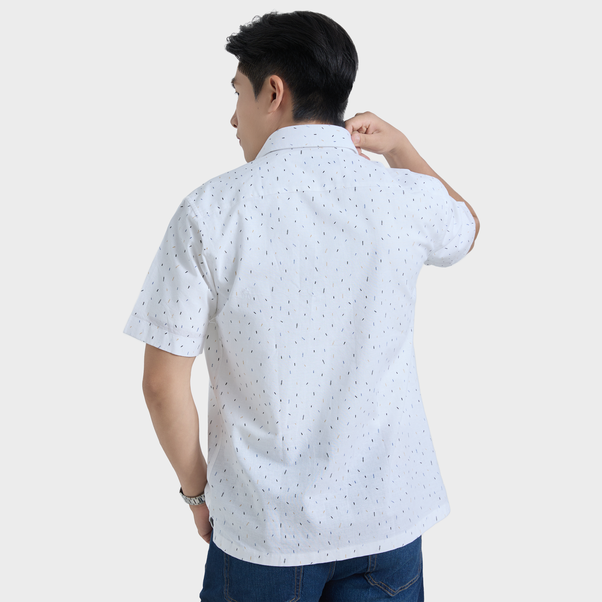  Áo Sơ Mi Nam Linen Cotton Tay Ngắn – Thoáng Mát, Lịch Lãm - ABN.LC.BE 330 