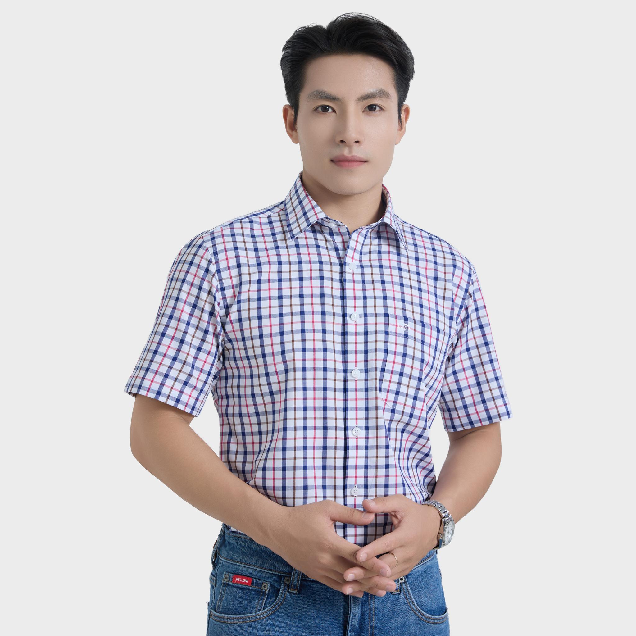  Áo Sơ Mi Caro Nam Vải Sợi Sồi Nhẹ Nhàng Thanh Lịch - ABN.PM.BE 365 