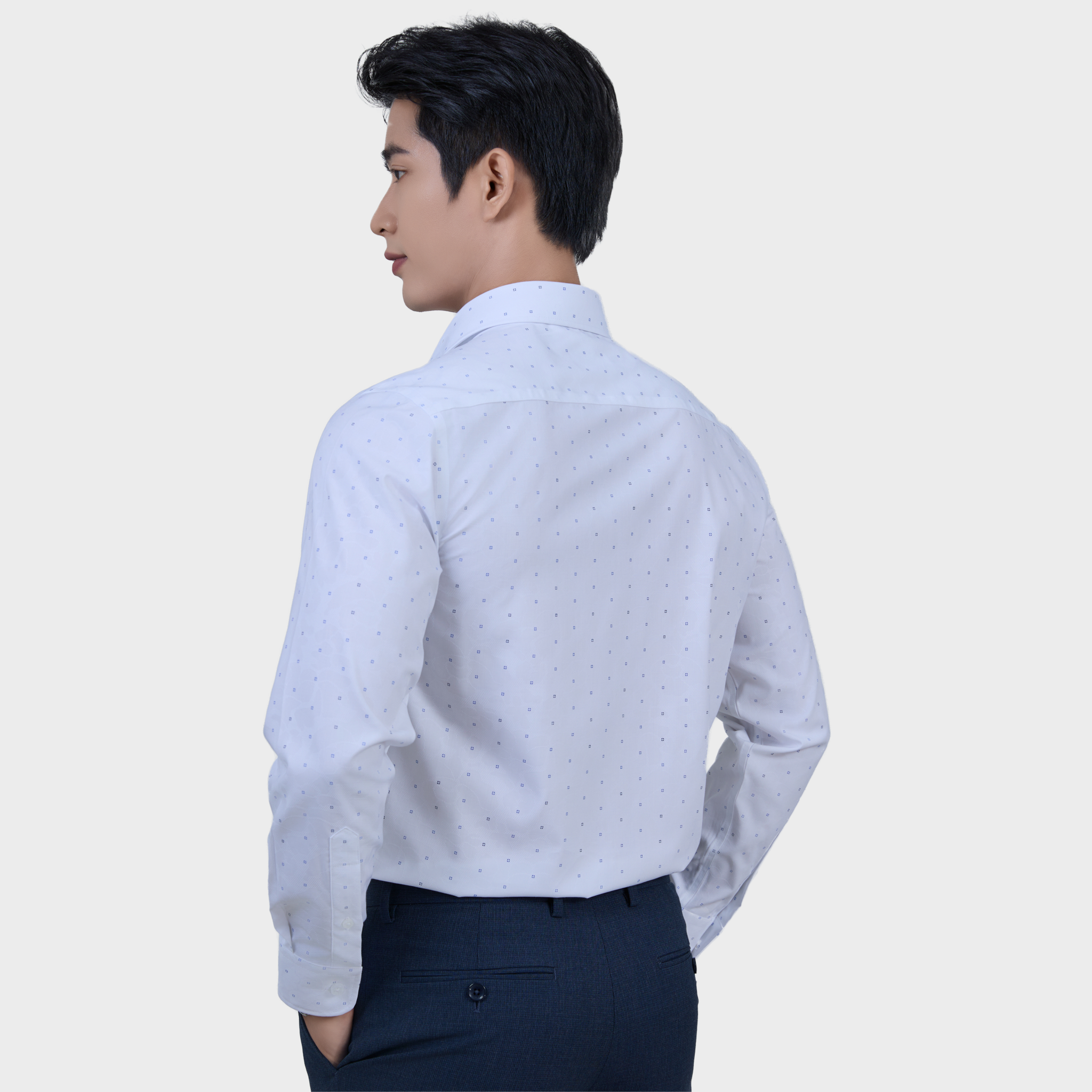  Áo Sơ Mi Chấm Bi Nam Tay Dài Vải Sợi Tre Mềm Mại Chống UV - ABD.BPS.BE 248 
