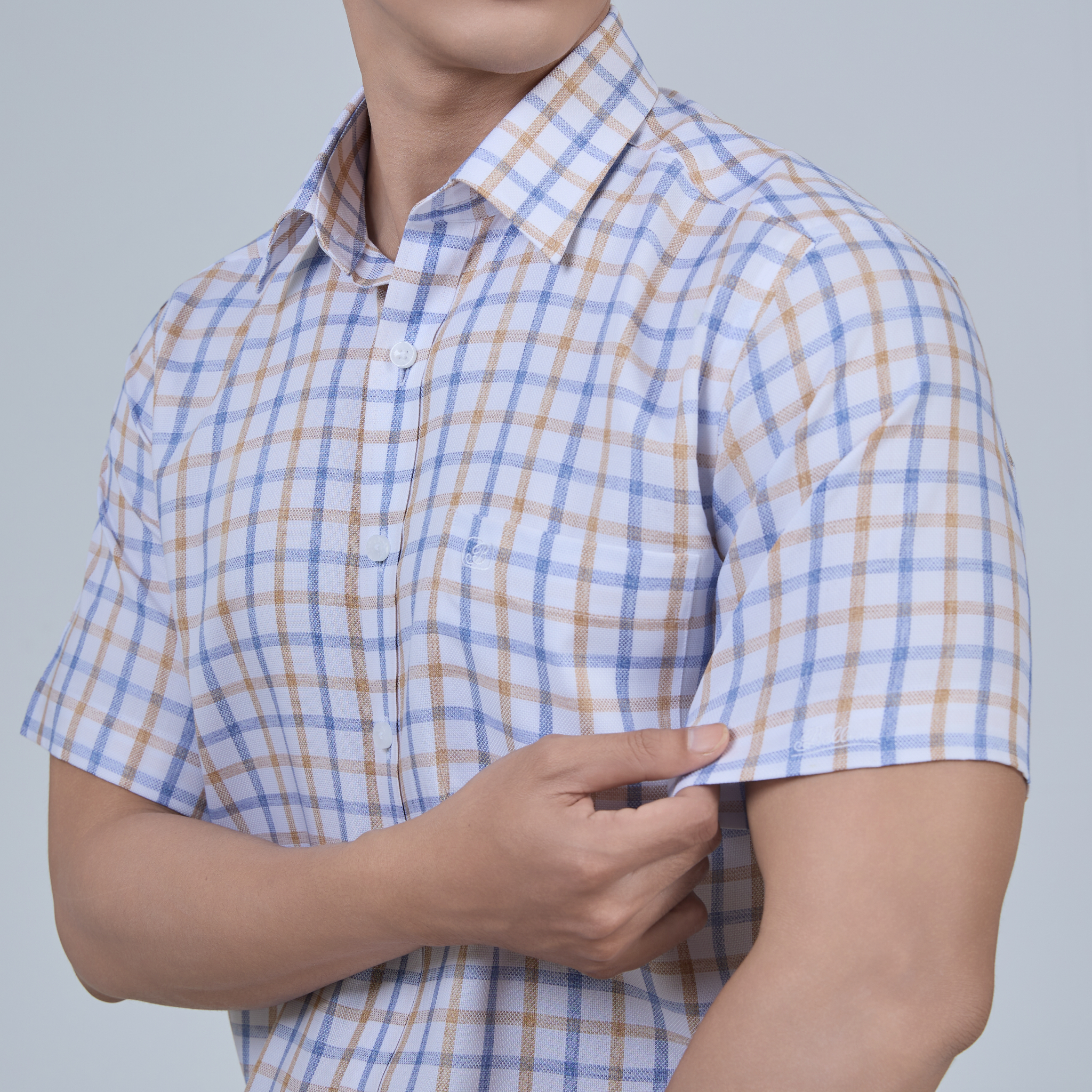  Áo Sơ Mi Caro Nam Ngắn Tay Sợi Sồi – Nhẹ Nhàng, Tinh Tế - ABN.PM.BE 369 