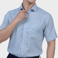  Áo Sơ Mi Nam  Ngắn Tay Họa Tiết Sợi Sồi – Tươi Mới, Co Giãn - ABN.PMS.BE 363 
