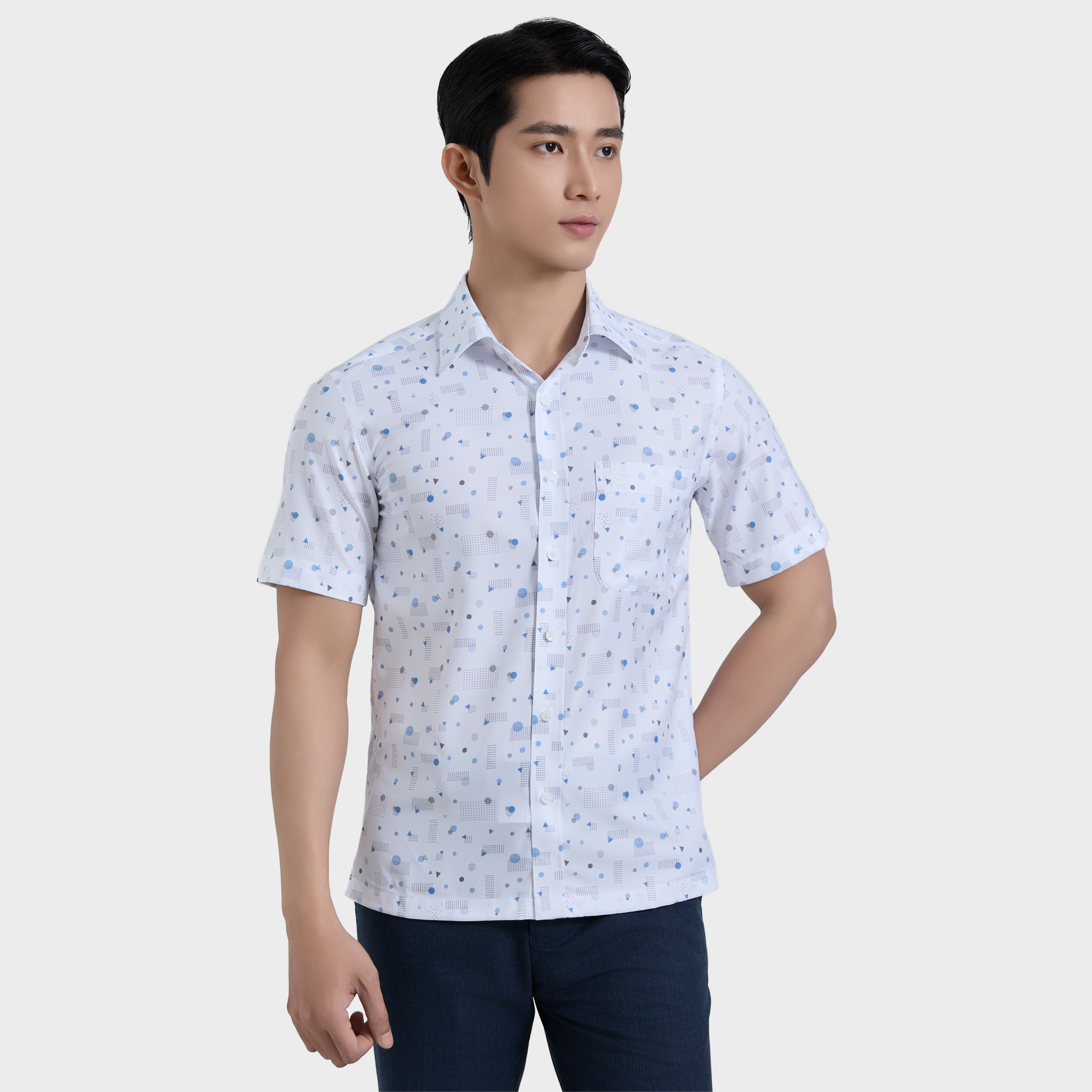  Áo sơ mi nam ngắn tay BELLUNI sợi COFREX thoáng mát nhanh khô - ABN.CR.BE 357 