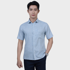  Áo Sơ Mi Nam  Ngắn Tay Họa Tiết Sợi Sồi – Tươi Mới, Co Giãn - ABN.PMS.BE 363 