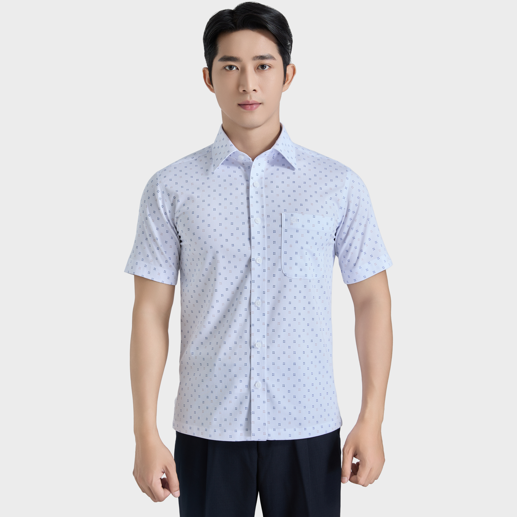  Áo sơ mi nam ngắn tay cao cấp BELLUNI vải sợi tre - ABN.BPS.BE 351 