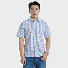  Áo Sơ Mi Caro Xám Nam Tay Ngắn Vải Sợi Sồi Trang Nhã Hiện Đại - ABN.PM.BE 364 